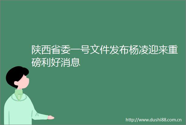 陕西省委一号文件发布杨凌迎来重磅利好消息