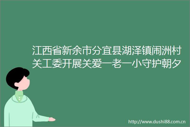 江西省新余市分宜县湖泽镇闹洲村关工委开展关爱一老一小守护朝夕美好志愿实践活动