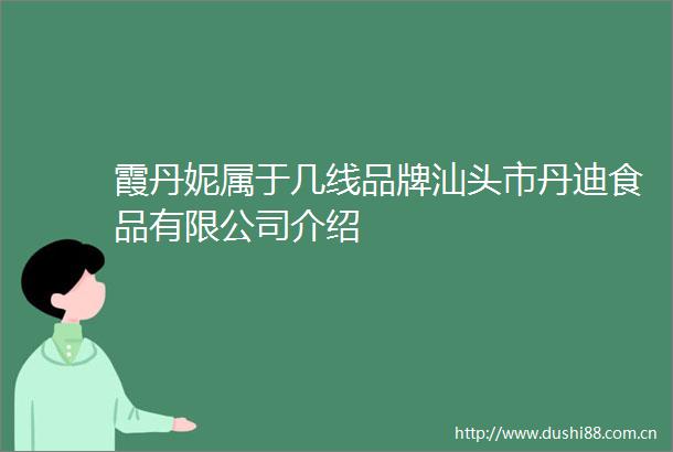 霞丹妮属于几线品牌汕头市丹迪食品有限公司介绍