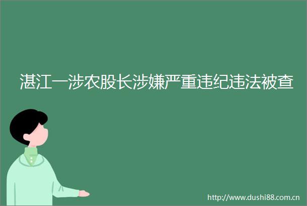 湛江一涉农股长严重被查