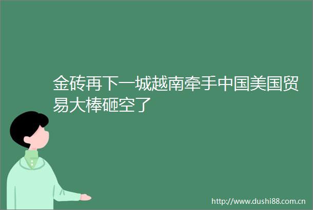 金砖再下一城越南牵手美国贸易大棒砸空了
