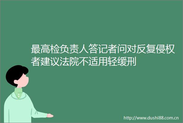 最高检负责人答记者问对反复者建议不适用轻缓刑