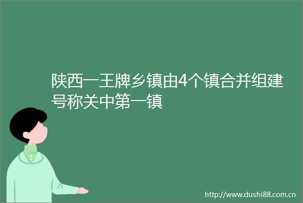 陕西一王牌乡镇由4个镇合并组建号称关中第一镇