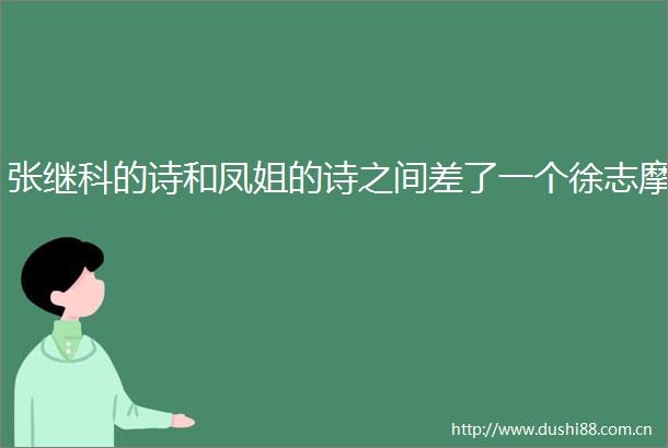 张继科的诗和凤姐的诗之间差了一个徐志摩