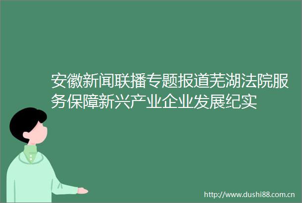 安徽新闻联播专题报道芜湖服务保障新兴产业企业发展纪实