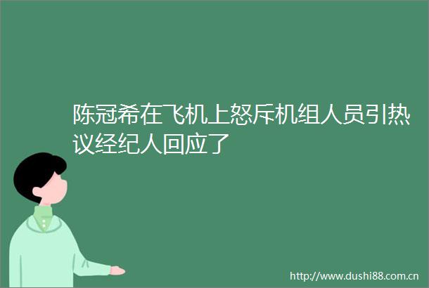 陈冠希在飞机上怒斥机组人员引热议经纪人回应了
