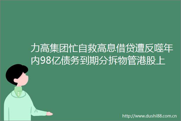 力高集团忙自救高息借贷遭反噬年内98亿债务到期分拆物管港股上市融资