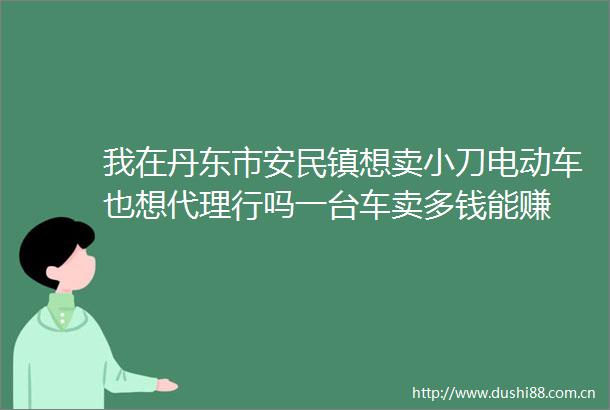 我在丹东市安民镇想卖小刀电动车也想代理行吗一台车卖多钱能赚
