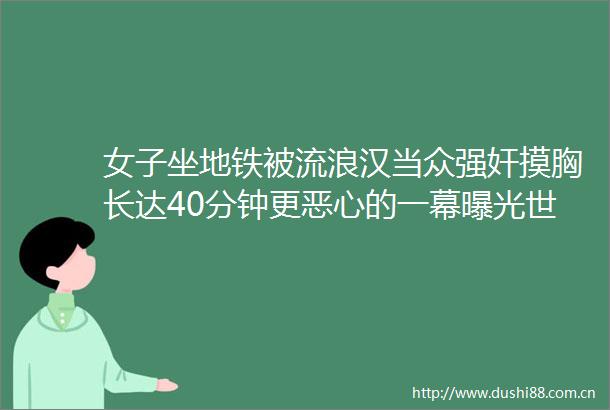 女子坐地铁被流浪汉当众长达40分钟更恶心的一幕世道变坏是从人心冷漠开始的