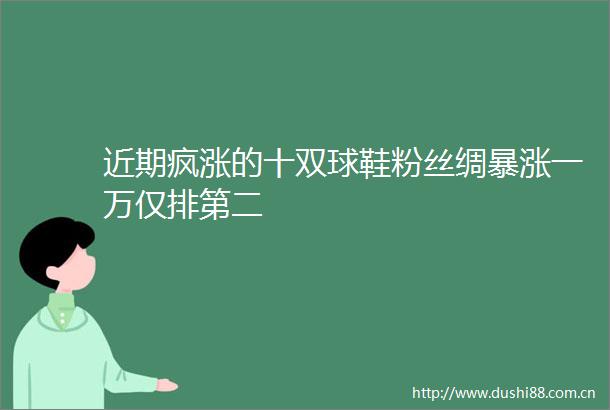 近期疯涨的十双球鞋粉丝绸暴涨一万仅排第二
