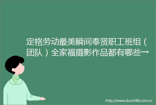 定格劳动最美瞬间奉贤职工班组（团队）全家福摄影作品都有哪些→