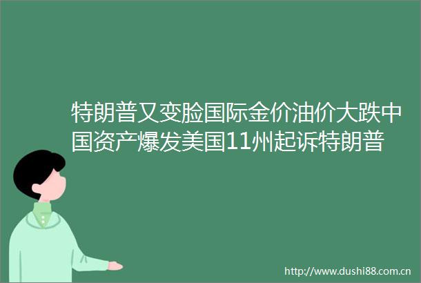 特朗普又变脸国际金价油价大跌资产爆发美国11州起诉特朗普关税政策美联储发声欧盟重罚美科技巨头