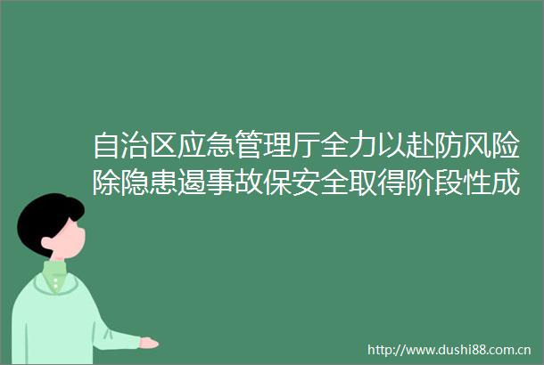 自治区应急管理厅全力以赴防风险除隐患遏事故保安全取得阶段性成效