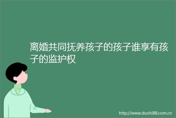 离婚共同抚养孩子的孩子谁享有孩子的监护权