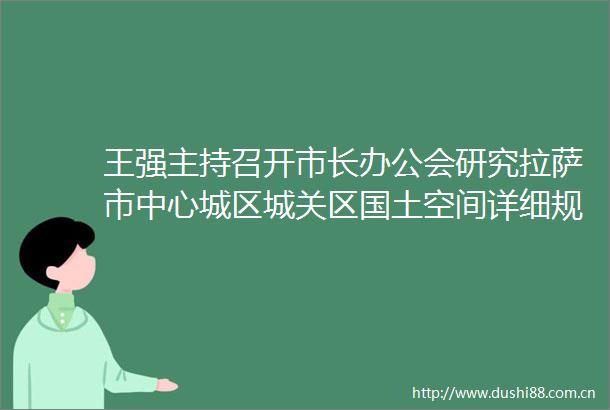 王强主持召开市长办公会研究拉萨市中心城区城关区国土空间详细规划事宜