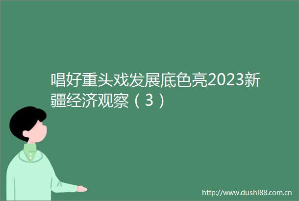 唱好重头戏发展底色亮2023新疆经济观察（3）