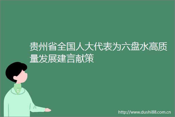 贵州省全国人大代表为六盘水高质量发展建言献策
