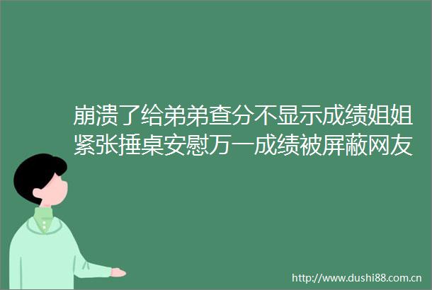 崩溃了给弟弟查分不显示成绩姐姐紧张捶桌安慰万一成绩被屏蔽网友直呼查分焦虑具象化