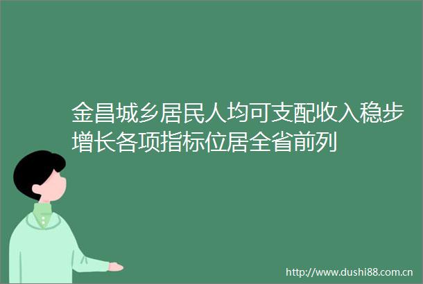 金昌城乡居民人均可支配收入稳步增长各项指标位居全省前列