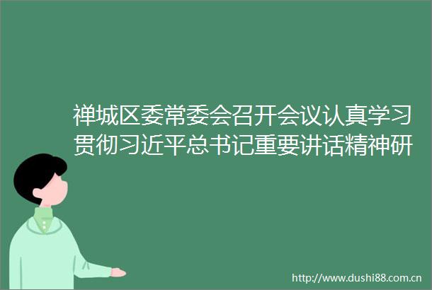 禅城区委常委会召开会议认真学习贯彻总书记重要讲话精神研究做好党风廉政建设等工作