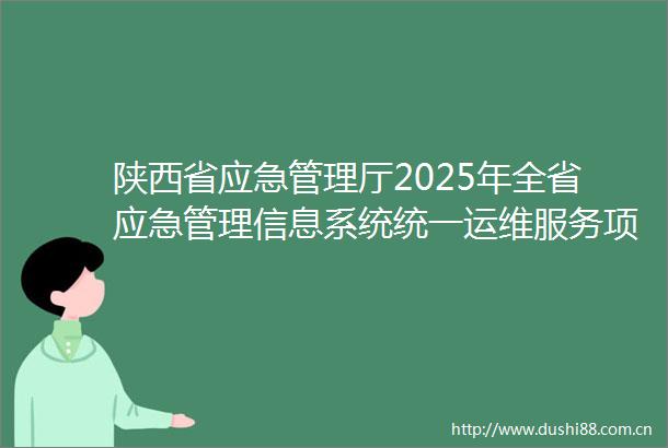 陕西省应急管理厅2025年全省应急管理信息系统统一运维服务项目招标公告