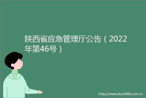 陕西省应急管理厅公告（2022年第46号）