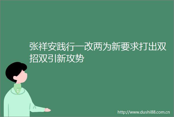 张祥安践行一改两为新要求打出双招双引新攻势