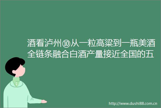 酒看泸州⑩从一粒高粱到一瓶美酒全链条融合白酒产量接近全国的五分之一醉美泸州老酒向新