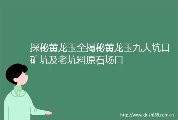 探秘黄龙玉全揭秘黄龙玉九大坑口矿坑及老坑料原石场口