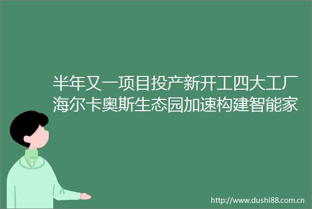 半年又一项目投产新开工四大工厂海尔卡奥斯生态园加速构建智能家电产业集群