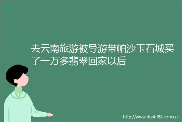 去云南旅游被导游带帕沙玉石城买了一万多翡翠回家以后