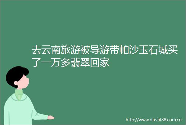 去云南旅游被导游带帕沙玉石城买了一万多翡翠回家