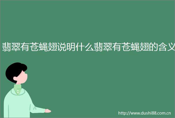 翡翠有苍蝇翅说明什么翡翠有苍蝇翅的含义