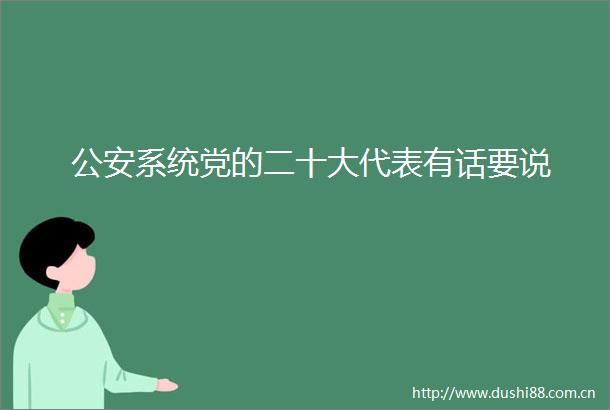 系统党的二十大代表有话要说