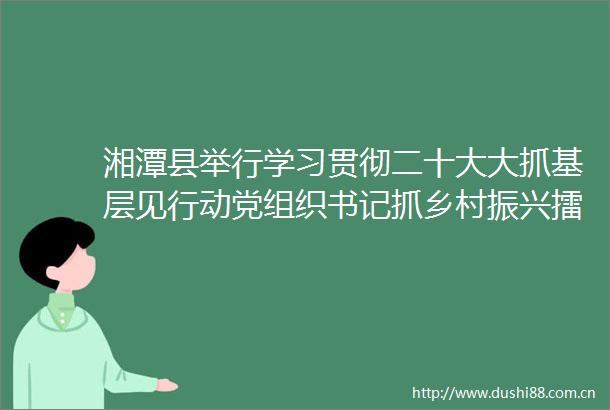 湘潭县举行学习贯彻二十大大抓基层见行动党组织书记抓乡村振兴擂台大比武