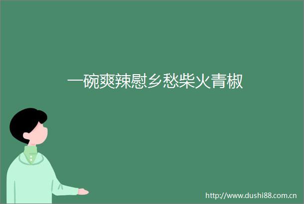 一碗爽辣慰乡愁柴火青椒