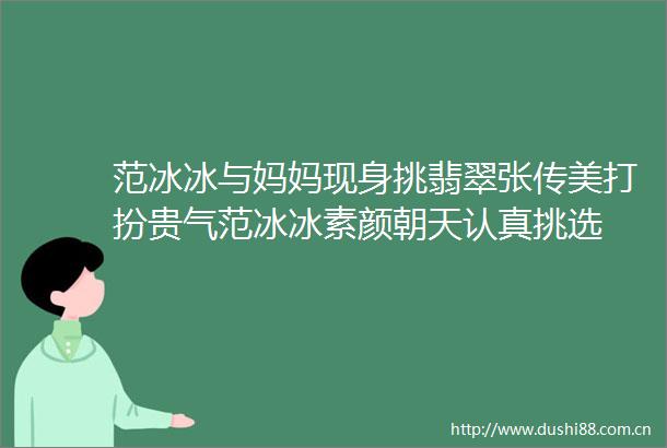 范冰冰与妈妈现身挑翡翠张传美打扮贵气范冰冰素颜朝天认真挑选