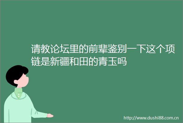 请教论坛里的前辈鉴别一下这个项链是新疆和田的青玉吗