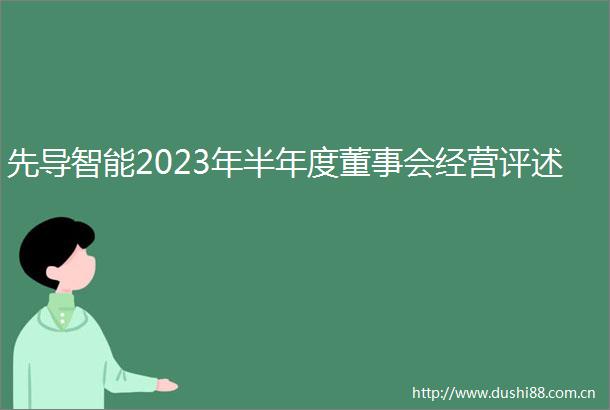 先导智能2023年半年度董事会经营评述