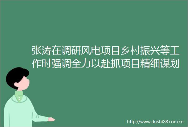 张涛在调研风电项目乡村振兴等工作时强调全力以赴抓项目精细谋划促振兴不断增强群众获得感幸福感