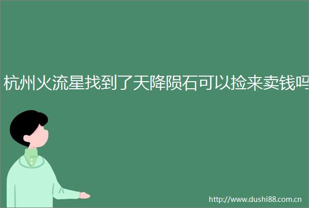 杭州火流星找到了天降陨石可以捡来卖钱吗