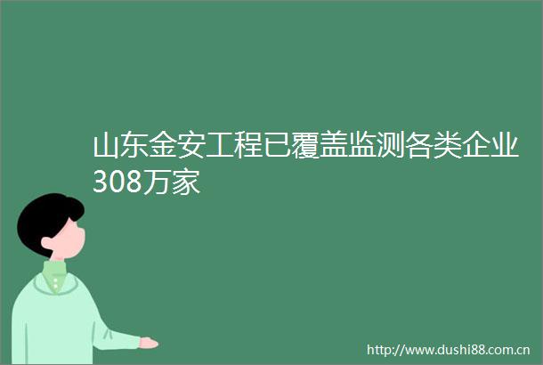 山东金安工程已覆盖监测各类企业308万家