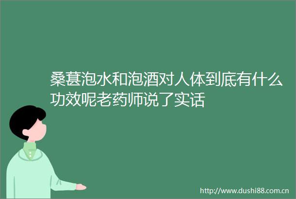 桑葚泡水和泡酒对人体到底有什么功效呢老药师说了实话