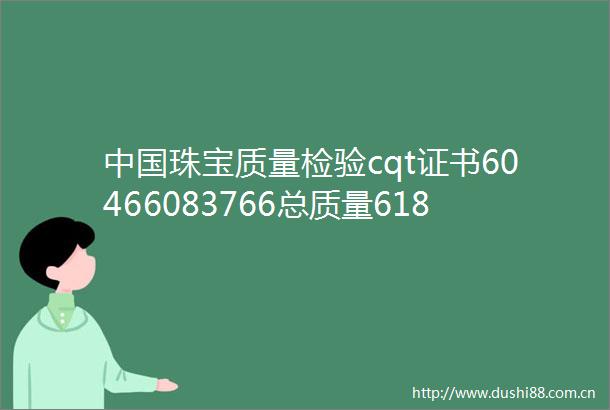 珠宝质量检验cqt证书60466083766总质量618g是真