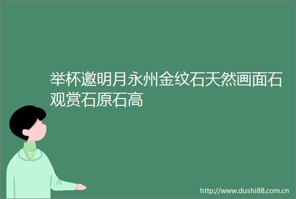 举杯邀明月永州金纹石天然画面石观赏石原石高