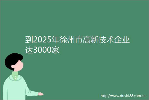到2025年徐州市高新技术企业达3000家