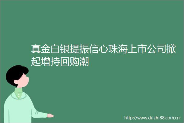 真金白银提振信心珠海上市公司掀起增持回购潮