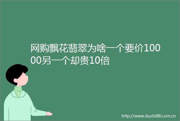 网购飘花翡翠为啥一个要价10000另一个却贵10倍