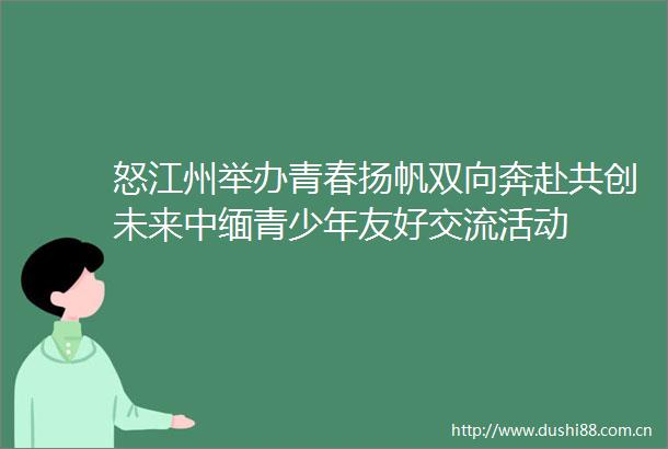 怒江州举办青春扬帆双向奔赴共创未来中缅青少年友好交流活动