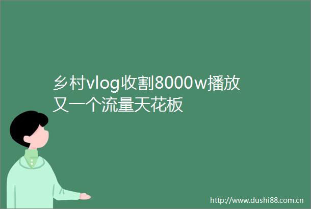 乡村vlog收割8000w播放又一个流量天花板